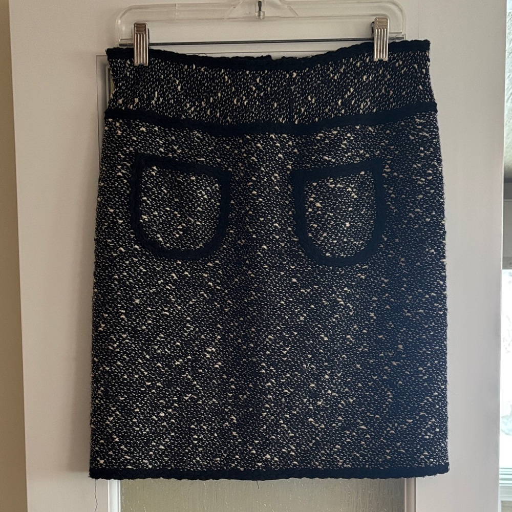 Nanette Lepore Black and White Textured Pencil Skirt